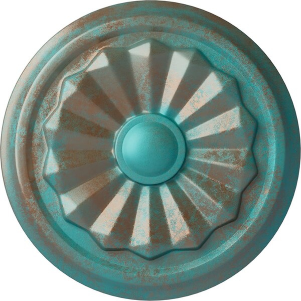 Ekena Millwork Olivia Ceiling Medallion (Fits Canopies up to 2 1/8"), 7 7/8"OD x 1 1/8"P, Copper Green Patina CM07OLCGS - main